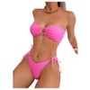 GORGLITTER Women's Bandeau Bikini Sets Strapless Bikini Top Thong High