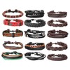 MILACOLATO 26Pcs Woven Braided Leather Bracelet for Men Women Hemp