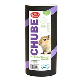 HAPPYPET Critters Choice Chube for Small Animals Natural Vegetable Parchment Playing Nibbling Chewing Gnawing Safe Non Toxic Play Tube Toy - Medium