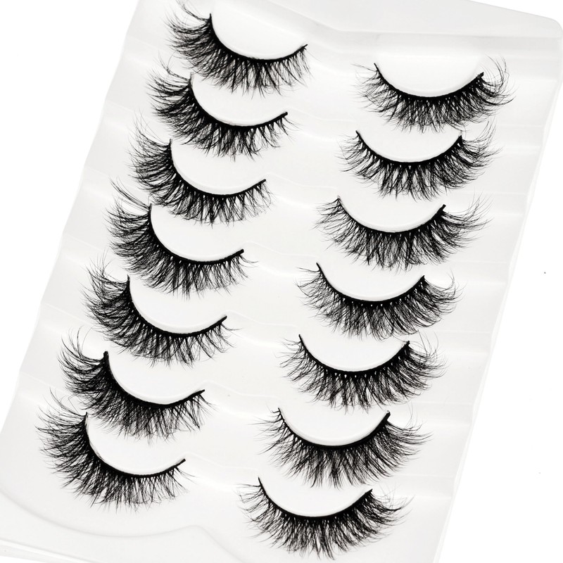 Vivis False Eyelashes 7 Pairs Lashes 3D Faux Mink Long