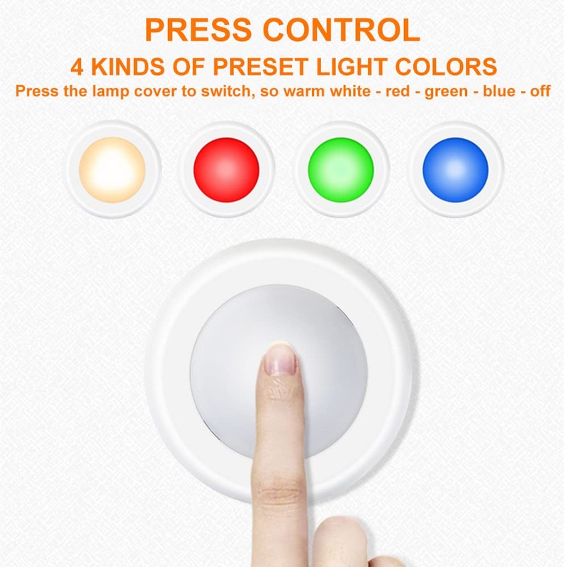 SIXDEFLY Wireless 16 Color Changing LED Puck Light 6 Pack