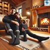 Blue Eyes 2 Pairs of Warm Sheep's Wool Socks, black