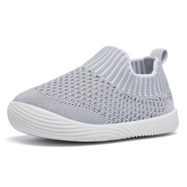 MORENDL Baby Shoes Toddler Walking Sock Shoes Infant Sneakers Boy & Girls Non-Slip Slipper Grey 15-18Months