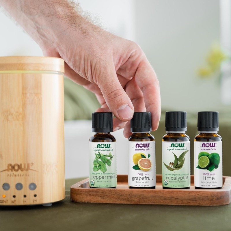 NOW NOW Essential Oils, Basil Oil, Energizing Aromatherapy Scent, Stream