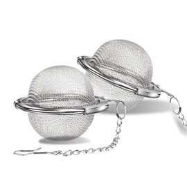 YHT 2 PCS Ball Tea Infuser for Loose Tea,Mesh Stainless Steel Tea Strainer with Chain,Tea Filter for Loose Leaf Tea and Daily Tea Cooking