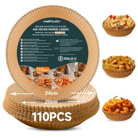 Pack of 110 Round 16 cm Baking Paper for Hot Air Fryer with Double Chamber, Parchment Paper Air Fryer Liners, Disposable Paper for Oven and Air Fryers