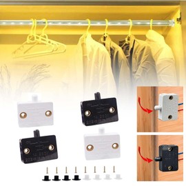 Fenteer 4Pcs Cabinet Door Switch Closet Light Lamp Switch for Cabinet Door Wardrobe