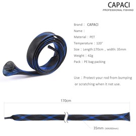 CAPACI Fishing Rod Sleeve Braided Mesh Rod Protector Fishing Rod Sock Cover Pole Glove Tools 10 Pcs (10pcs 10 Color)