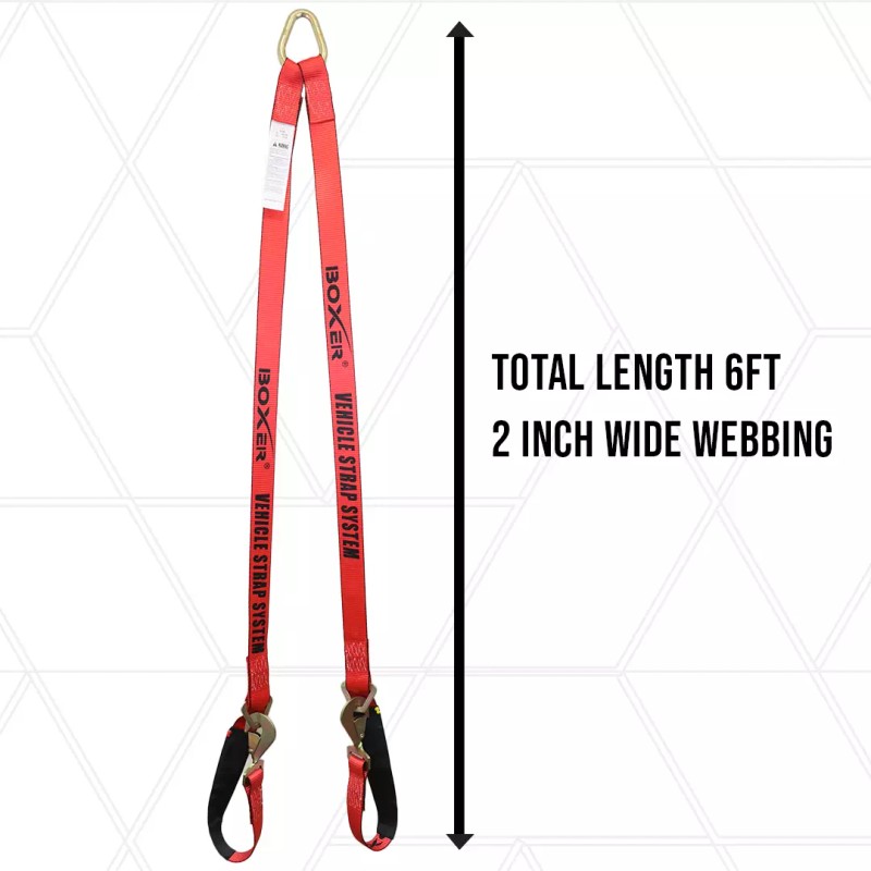 Boxer Tool V Bridle Tow Straps 2" x 6' Snap