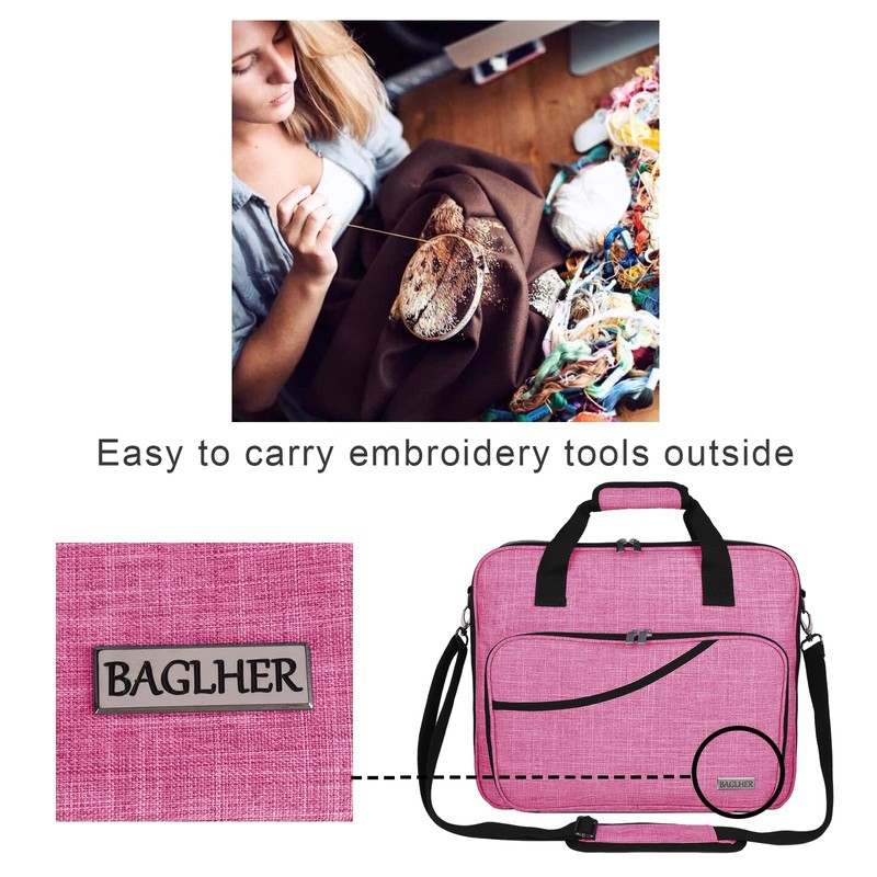 BAGLHER Embroidery Storage Bag, Embroidery Project Carrying Bag for Embroidery