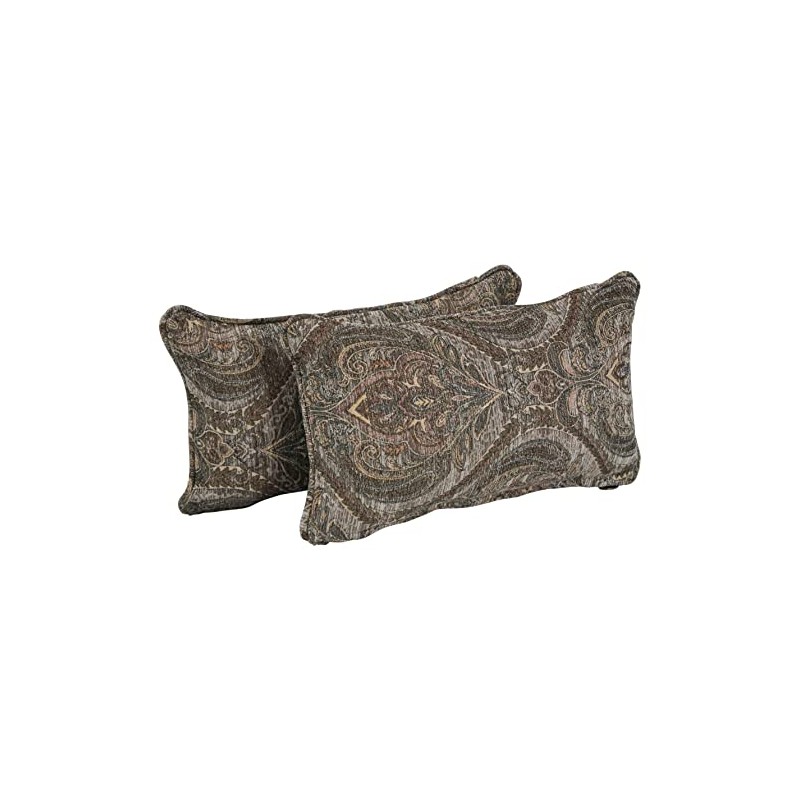 Blazing Needles Corded Rectangular Jacquard Chenille Throw Pillow, 20" x