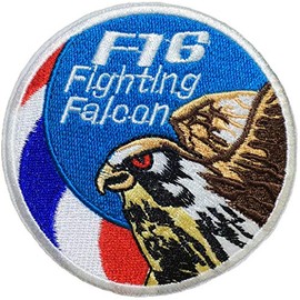 Papapatch F-16 Fighting Falcon F16 Air Force Eagle Hawk Logo Symbol Sew Iron on Decal Embroidered Applique Patch (IRON-F16-FALCON-TH3)