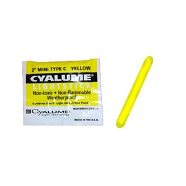 Cyalume 9-28690PF Mini ChemLight Light Stick, 2" Length, 4 Hour Duration, Yellow (Pack of 50)