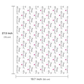 WRAPAHOLIC Retirement Wrapping Paper Sheet - 6 Sheets Happy Retirement with Pink Heart Design Folded Flat for Party, Holiday - 19.7 Inch x 27.5 Inch Per Sheet