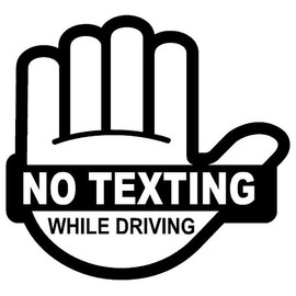 No Texting While Driving Sticker Decal Label Multiple Color Choices (Black)