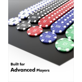 HEITOK Poker Chips, 600PCS Casino Chips Set with Numbers Aluminum Travel Case, Waterproof of 11.5 Gram Poker Set for Texas Holdem Blackjack Gambling