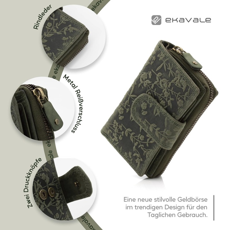 ekavale Ladies Soft Leather Wallet with RFID Protection - Women's
