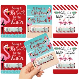 Big Dot of Happiness Flamingle Bells - DIY Assorted Tropical Christmas Party Cash Holder Gift - Funny Money Cards - Set of 6