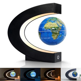 COCOSY LED Globe C Shape Floating Globe 8.5cm Magnetic Floating Globe for Home Office