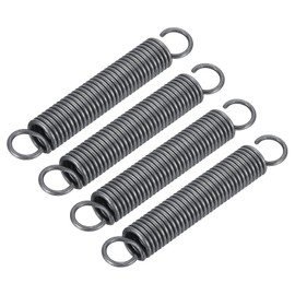 Sourcingmap Extension Spring - 2.5mm Wire Dia, 18mm OD, 120mm Free Length Spring Steel Small Dual Hook Tension Spring, 4Pcs