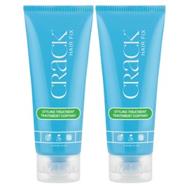 CRACK HAIR FIX Styling Creme - Multi-Tasking, Anti-Frizz, Leave-In Styling Aid With Protection from Humidity, Chlorine, Heat Treatments & Sun ( 2.5 Oz / 75 Milliliter - PACK OF TWO )
