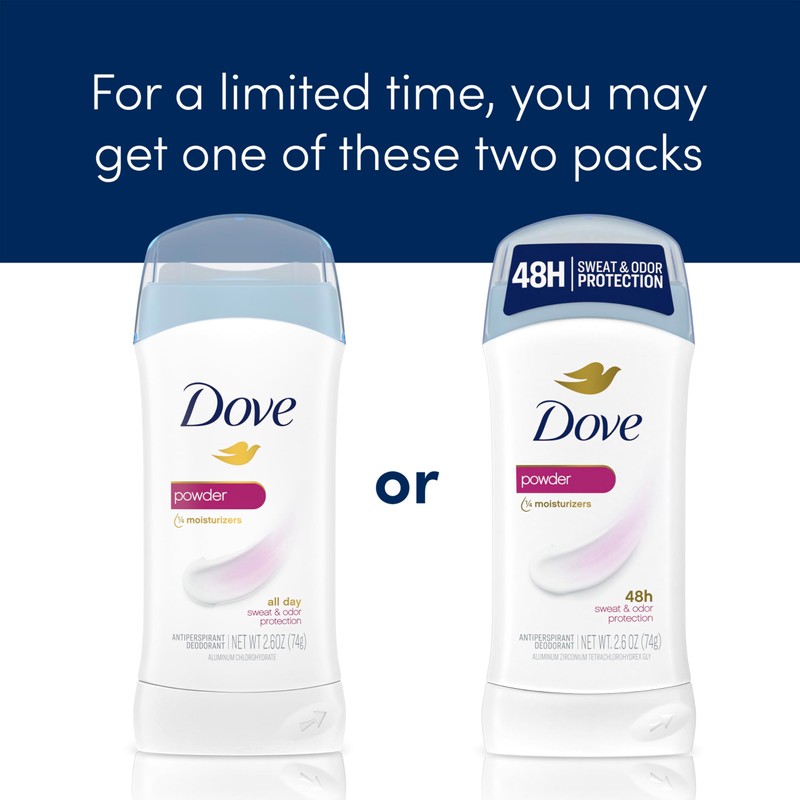 Dove Invisible Solid Antiperspirant Deodorant Stick for Women, Powder, For