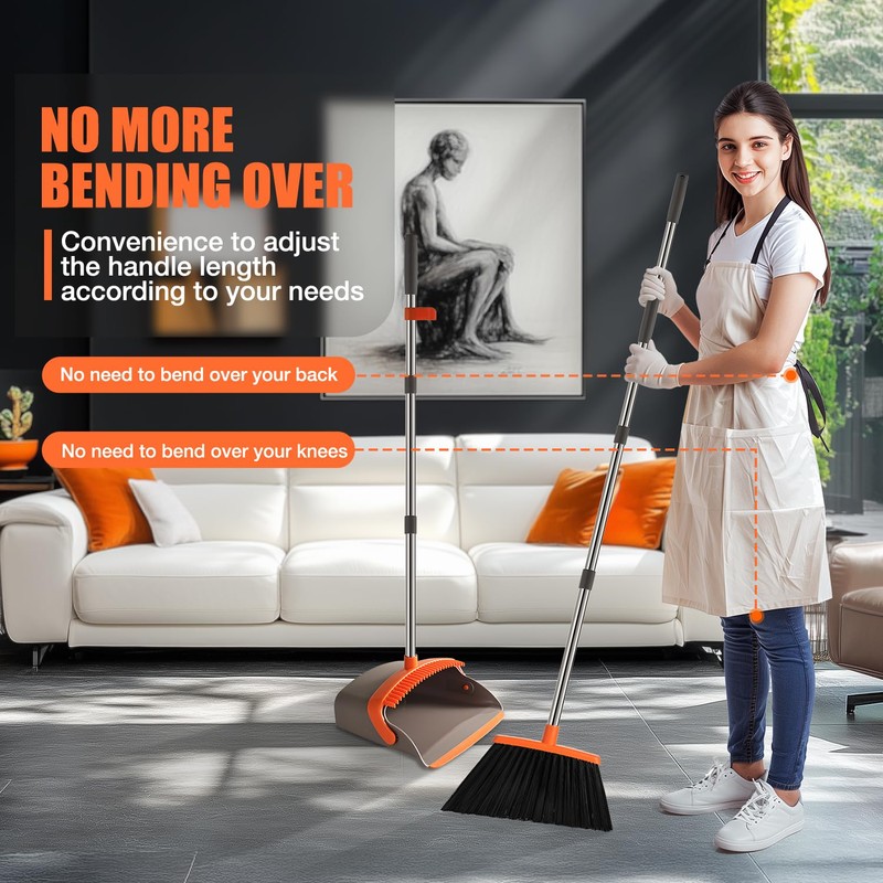 Broom and Dustpan Set, Upgraded Broom with Dustpan Combo Set