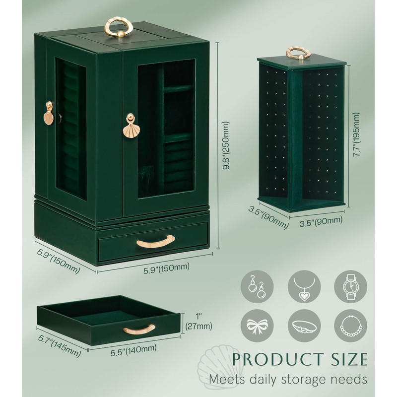 Enthralite Jewelry Box large for Dresser: Women Necklace Ring Storage