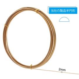 BENECREAT Total Length 5m Width 2mm Half Round Copper Wire 1mm Thickness Gold Brass Wire Accessory Wire for Jewelry Beads Crafts