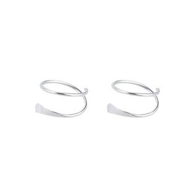 Double Stud Silver Earrings for Women Small Hoop Earrings Minimalist Piercing Earring for Sensitive Ear Cuff Climber Earring Gifts for Teen Girls Hypoallergenic Earrings