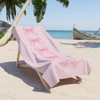 Pink Bow Oversized Beach Towel - size: 36" × 72"