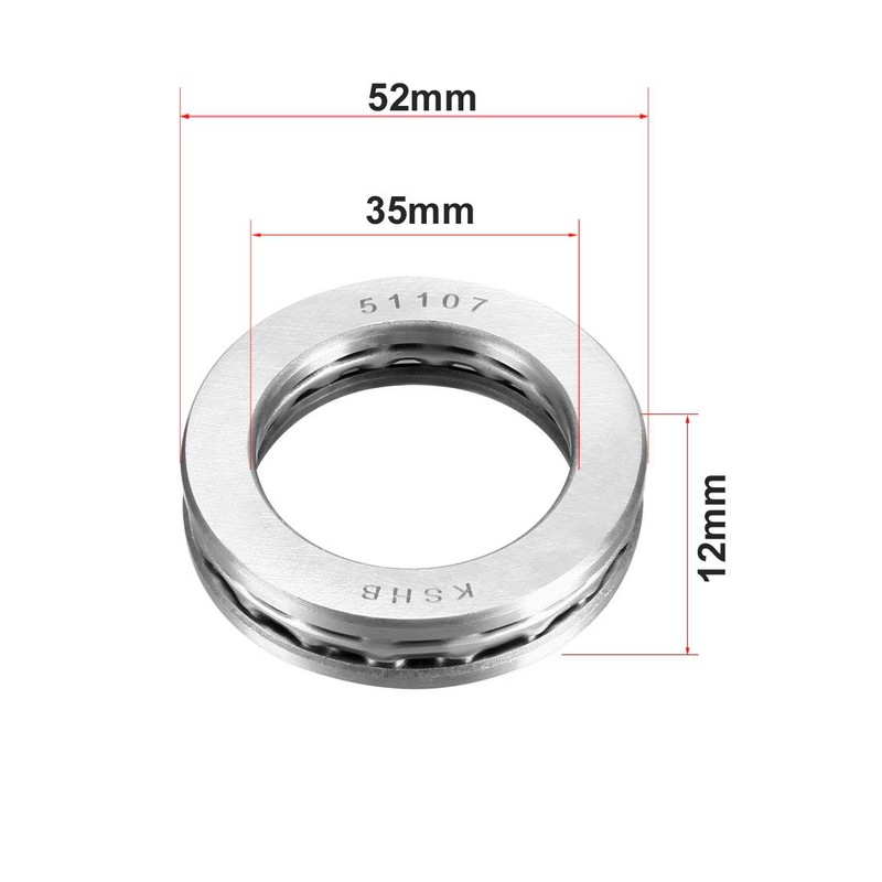 sourcing map 2 Pcs 51107 Thrust Ball Bearing 35mm x