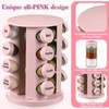 Yungyan Pink Rotating Spice Rack Seasoning Organizer with 16 Empty