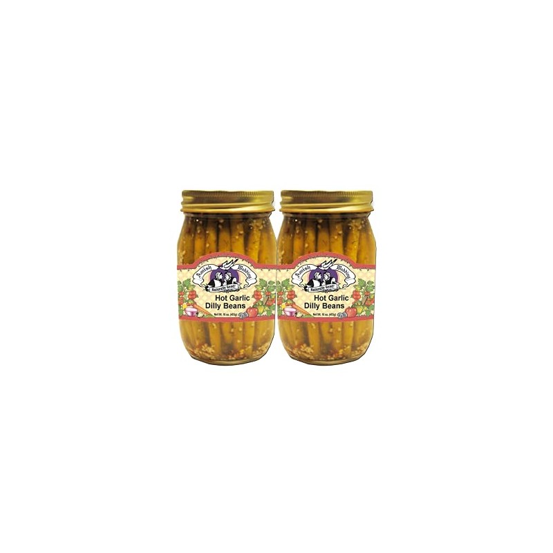 Amish Wedding Foods Pickled Garlic Dilly Beans, 2-Pack 16 oz.