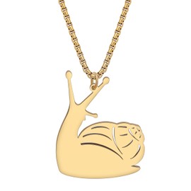 DALANE Stainless Steel Novelty Snail Necklace 18K Gold Plated Pendant Animals Jewelry Gifts for Women Girls Charms (18K Gold Plated)