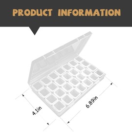 2 Set Pack of 28 Grids Bead Storage Box, Diamond Art Storage Box, Jewellery Storage Box, Compartment Storage Boxes Plastic Organiser Box for Beads, Art DIY, Crafts, Jewelry, Diamond Painting