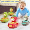 MOONTOY Press and Go Toy Cars for Toddlers 1-3, 4
