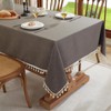 meioro Rectangular Tablecloth, Water-Resistant with Lotus Effect, Tassel Tablecloth Polyester