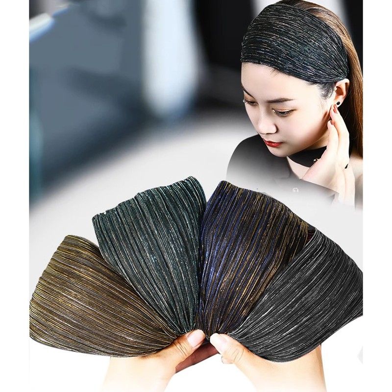 DORIS&JACKY Large Wide Lace Headbands Elegant Elastic Hairbands With Teeth