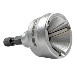CONQUER HSS Deburring External Chamfer Tool for Metal - Quick Release 1/4" Hex Shank Drill Bit 1/8"-3/4"(3-19mm), Thread Repair & Countersink Bit for Stainless Steel, Copper, Aluminum & PVC Pipe