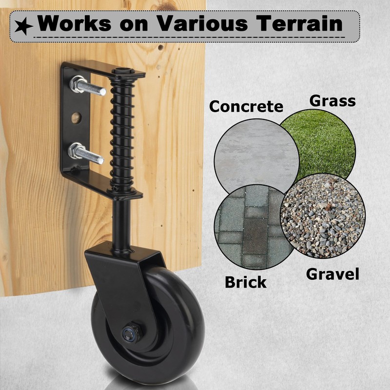 Auxdee 4.3 Inch Heavy Duty Fence Gate Wheel with Universal