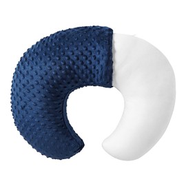 QUENESS Nursing Pillow and Positioner, Breastfeeding, Bottle Feeding, Baby Sitting Support with Removable Ultra Soft Cover, Tummy Time Support for Baby Boys and Girls (Estate Blue)