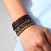 JAVMOO JAVMOO Wooden Beads Bracelet for Men Leather Wrap Hemp