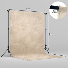Luminora 5x7ft Fabric Beige Abstract Photography Backdrop For Portrait Photo Background Adult Kids Headshot Photoshoot Studio Props Roller Pocket On Top