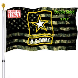 US Army Camouflage Flag 3x5 Outdoor Made in USA- American United States Army Star Black Military Flags Heavy Duty Fade Resistant Banner for Outdoor Indoor Garage Wall