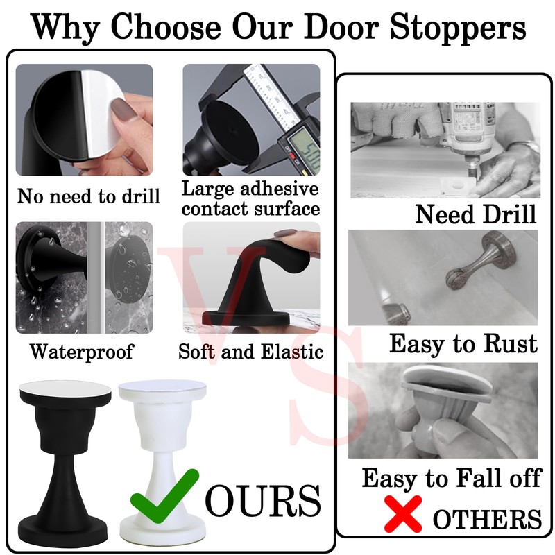 Rubber Door Stopper Self Adhesive,No Magnetic Door Stop,Wall Protector Door