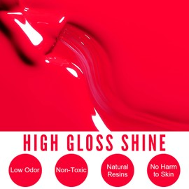 YOKEFELLLOW Nagellack, semi-permanent, Rot, 10 ml, UV/LED Nagellack, UV-Gel, semi-permanent, Rot, Soak Off-Gel