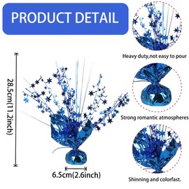 6 PCS Metallic Foil Spray Centerpiece Little Star Table Decorations Twinkle Star Table Centerpieces for Baby Shower Birthday Wedding Anniversary Graduation Holiday Party Centerpieces Supplies Blue