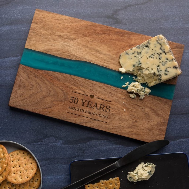 Engraved '50 Years and Still Maturing' Resin Cheese Board -