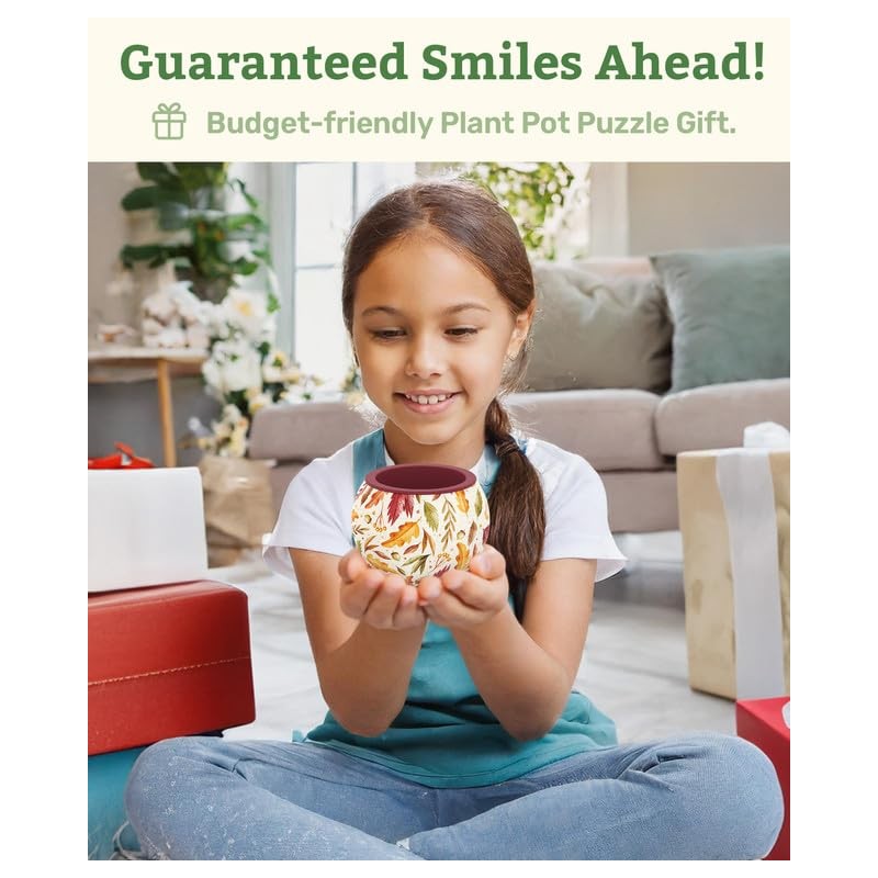 PieceRelax 3D Puzzle Planter - Dancing Leaves in Fall -